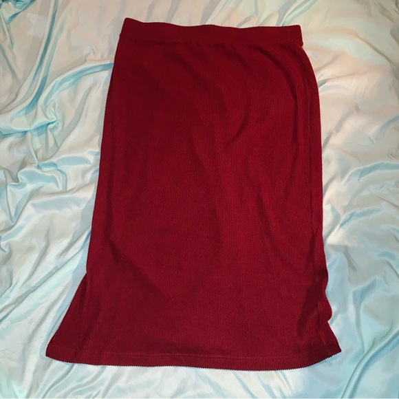 Time and Tru Burgundy Red Co-ord Cardigan and Skirt Set Size XL - Picture 2 of 9